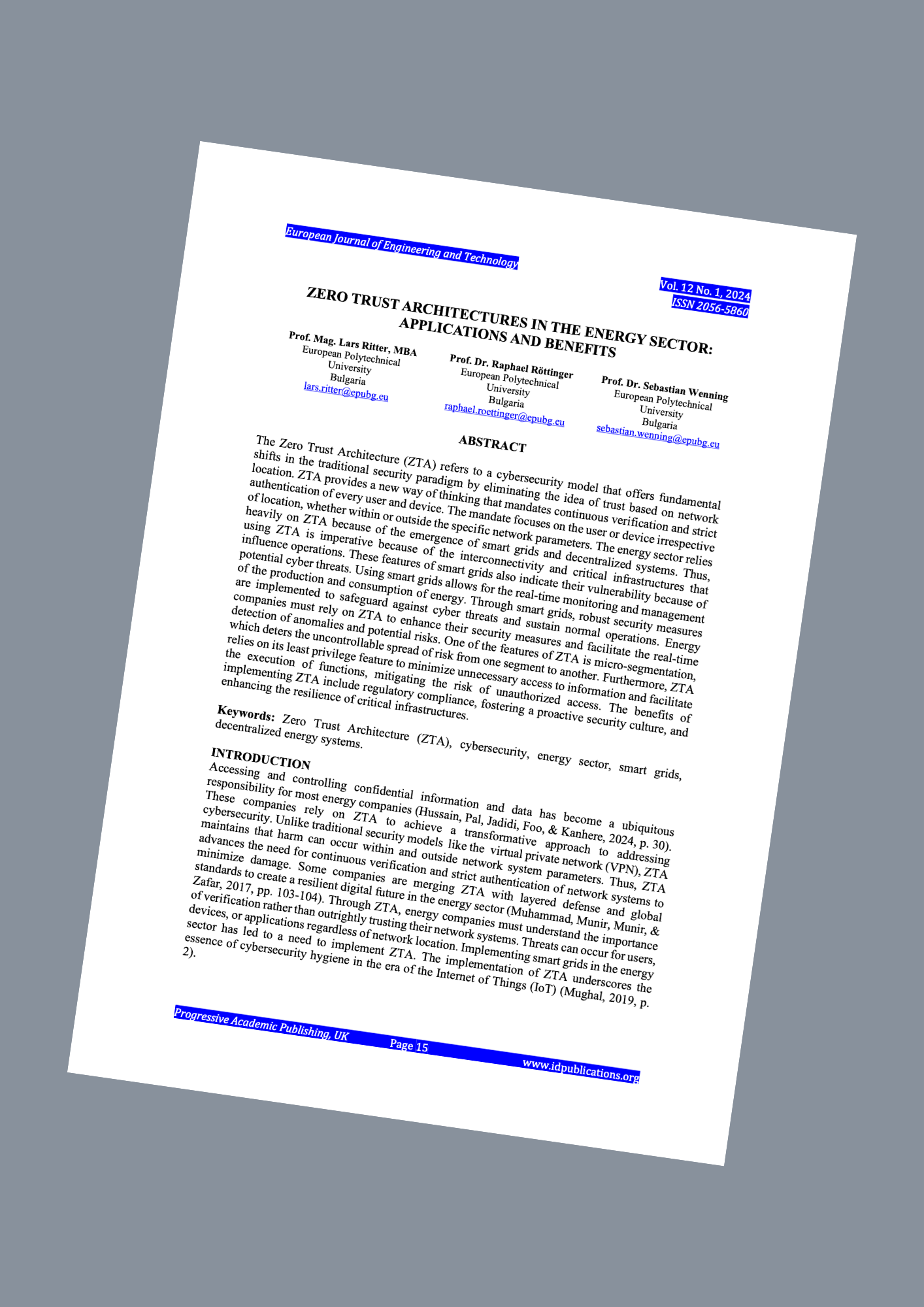 Zero Trust Architectures in the Energy Sector: Applications and Benefits